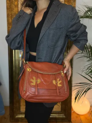 Marc Jacobs Deep Tan Leather Messenger / Crossbody