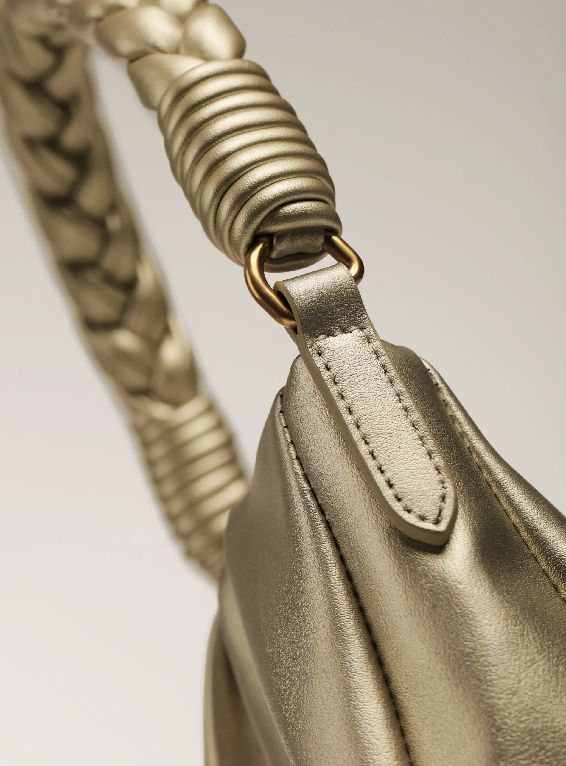 Melody Mini Cactus Leather Bag | Metallic Gold