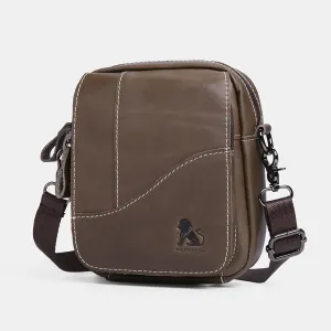 Men Genuine Leather Wear-resistant Large Capacity Vintage Cowhide Crossbody Bags Shoulder Bag Single Bag