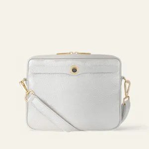 Mia Crossbody | Soft Metallic Silver with Gold hardware