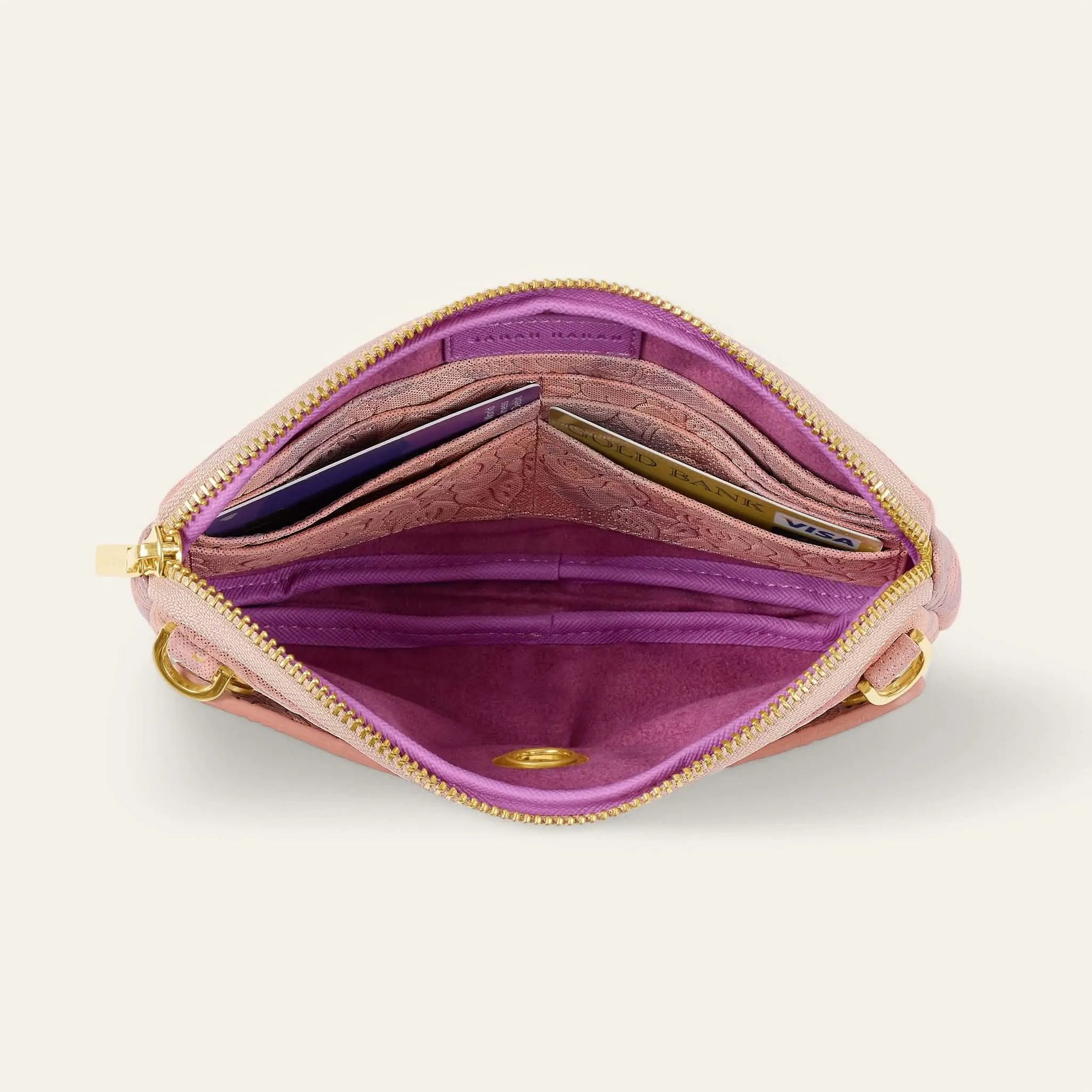Millie Pouch | Garden of Roses with Gold hardware