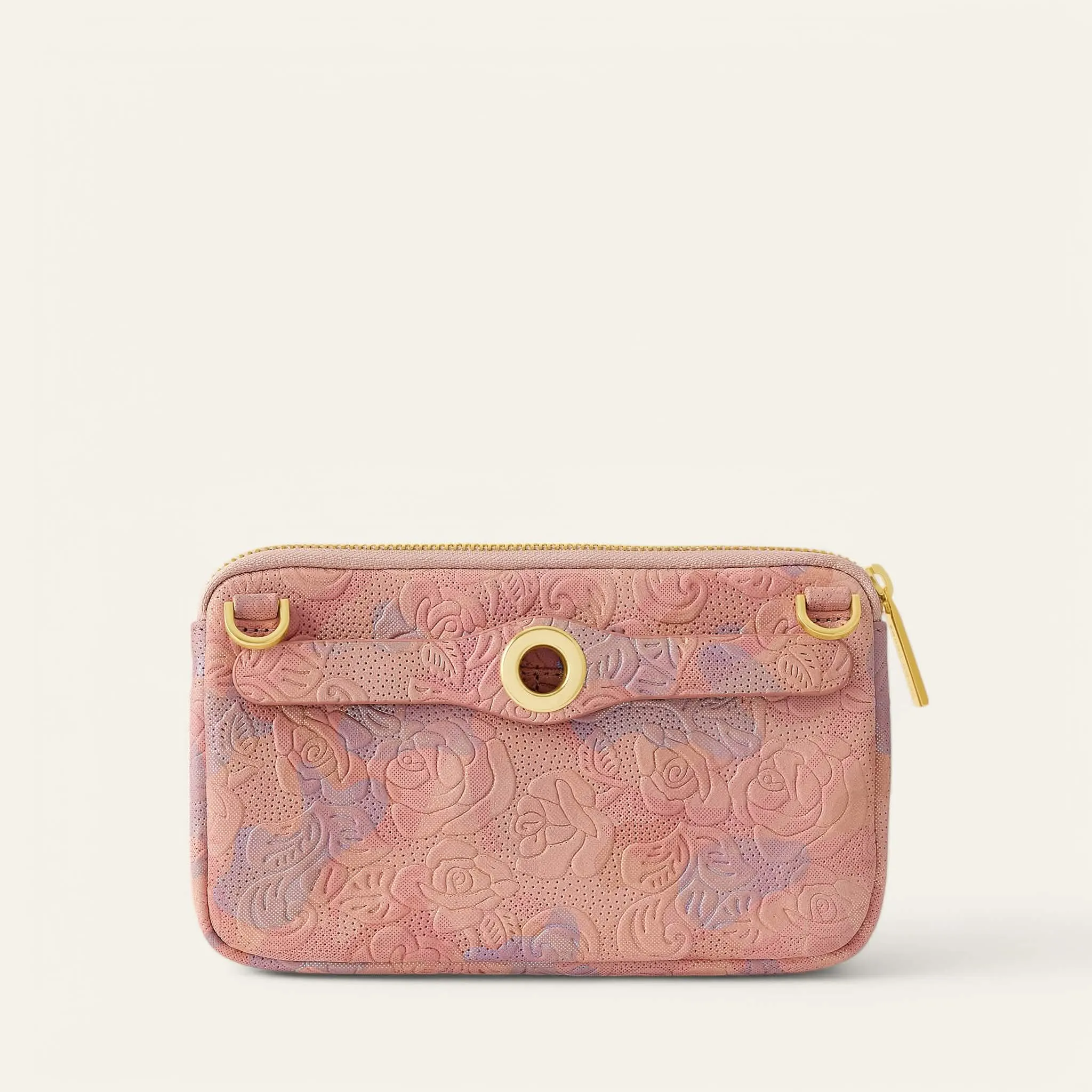Millie Pouch | Garden of Roses with Gold hardware