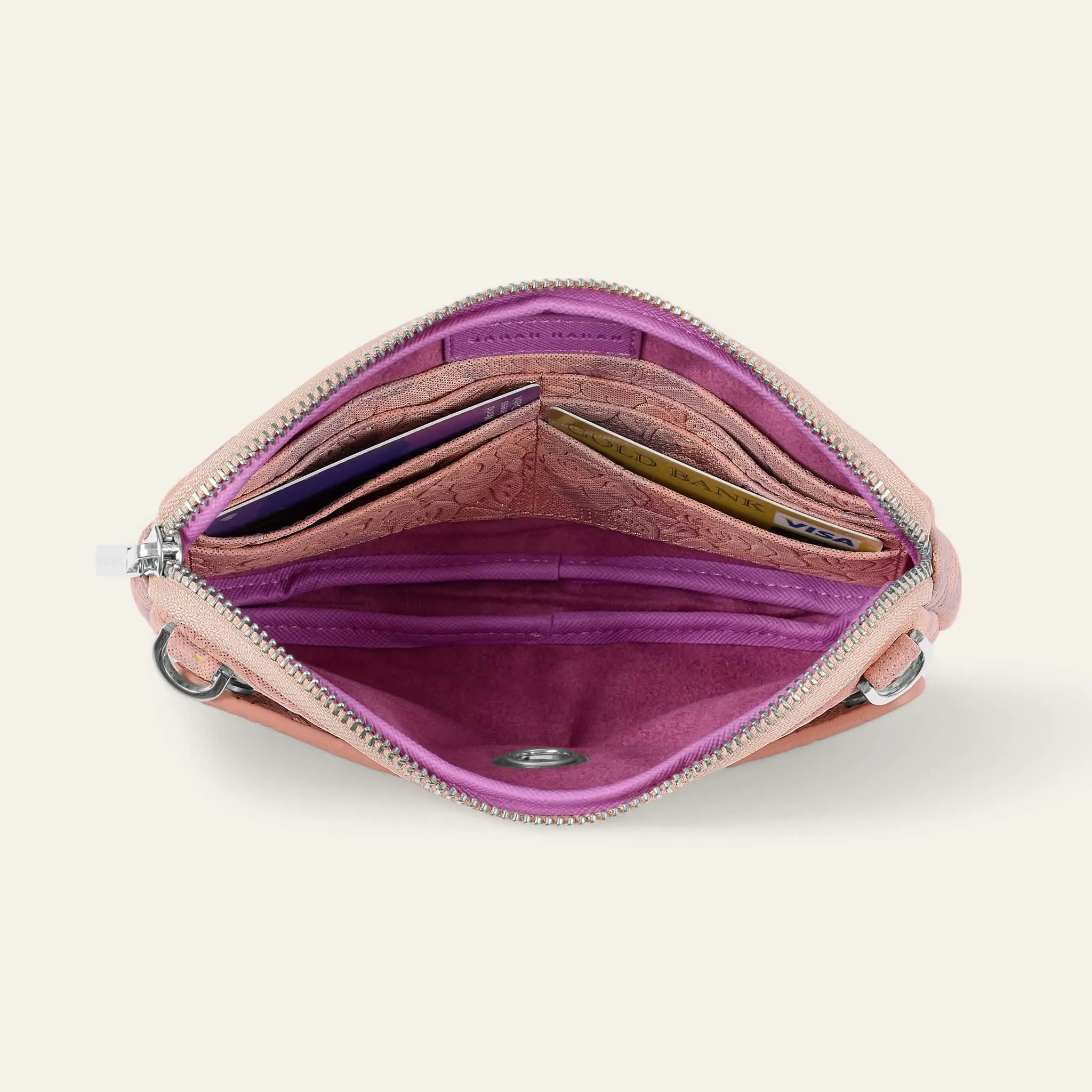 Millie Pouch | Garden of Roses with Silver hardware