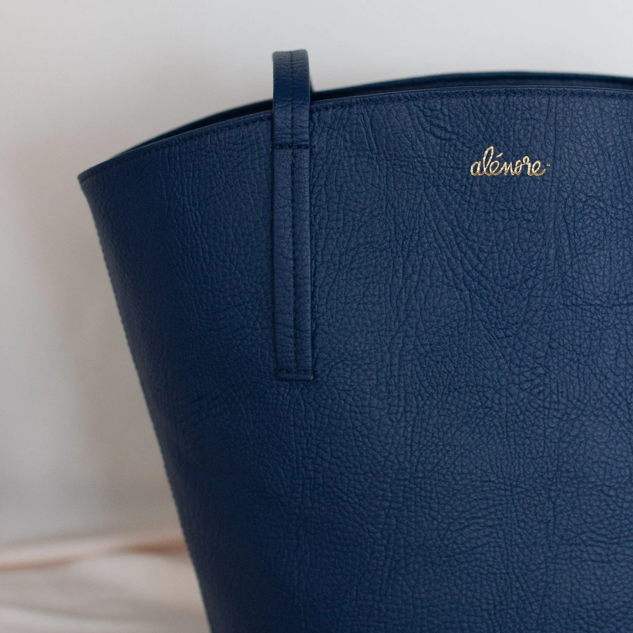 Mimosa Mini Vegan Apple Leather Tote Bag | Navy