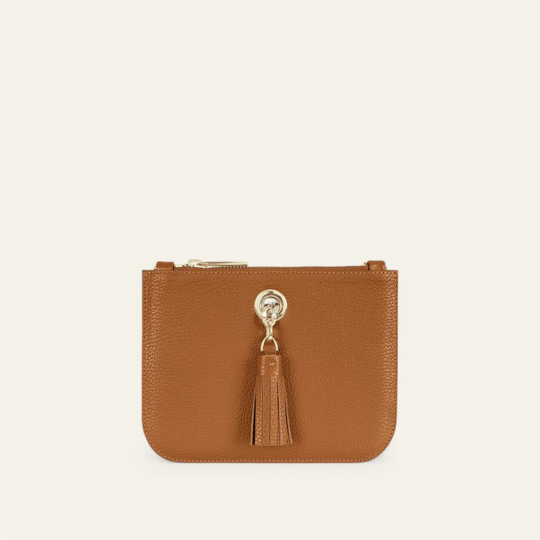 Mini D Tote | Tan with Gold hardware