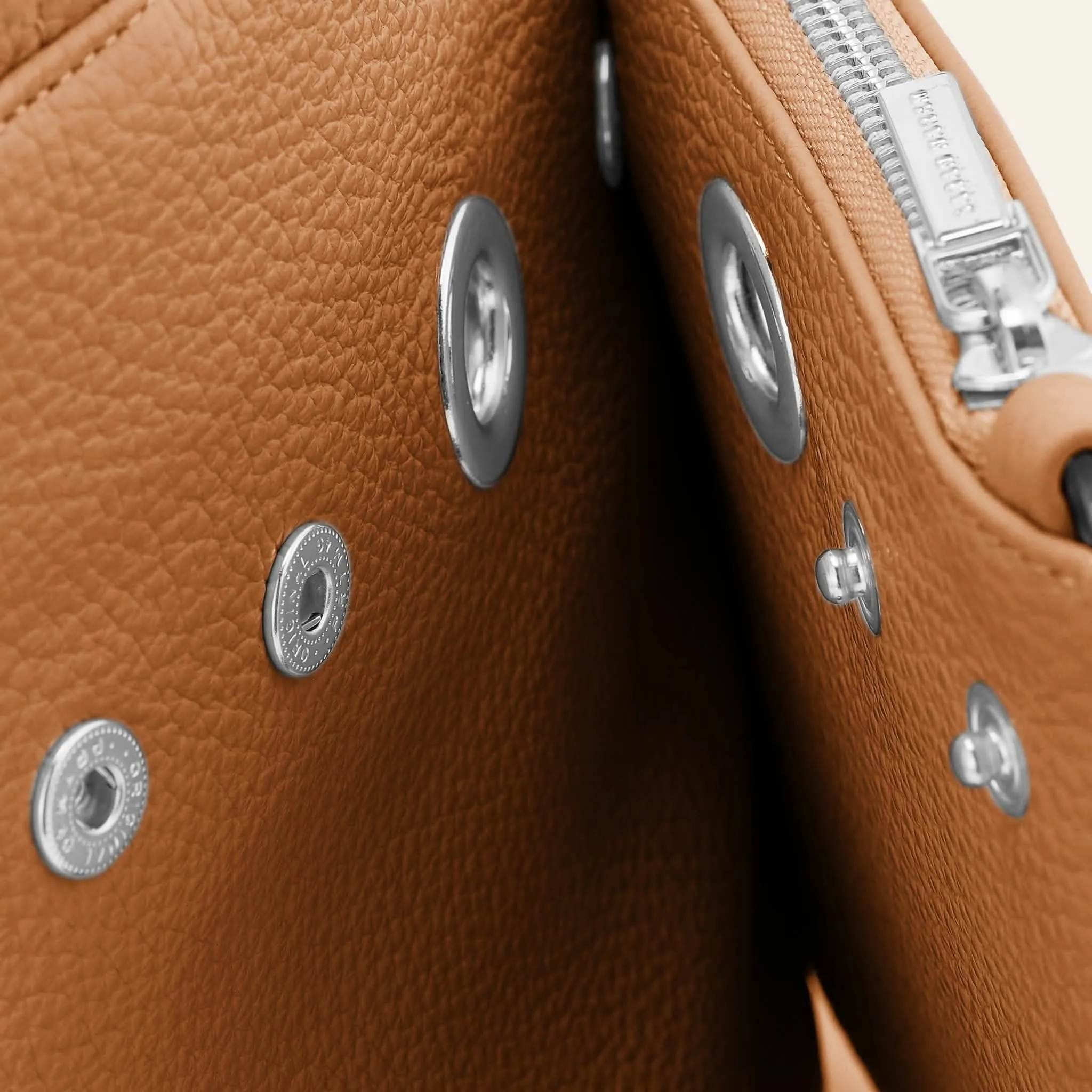 Mini D Tote | Tan with Silver hardware