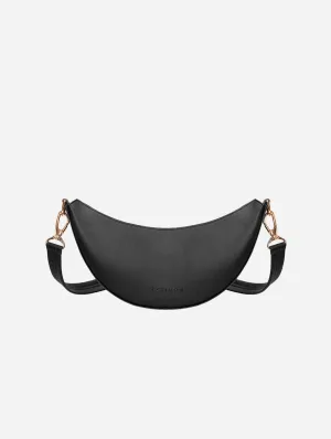 Mini Hobo Olive Leather Vegan Bag | Black