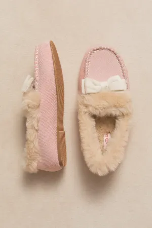 Mini Ivy Bow Slippers in Pink - FINAL SALE