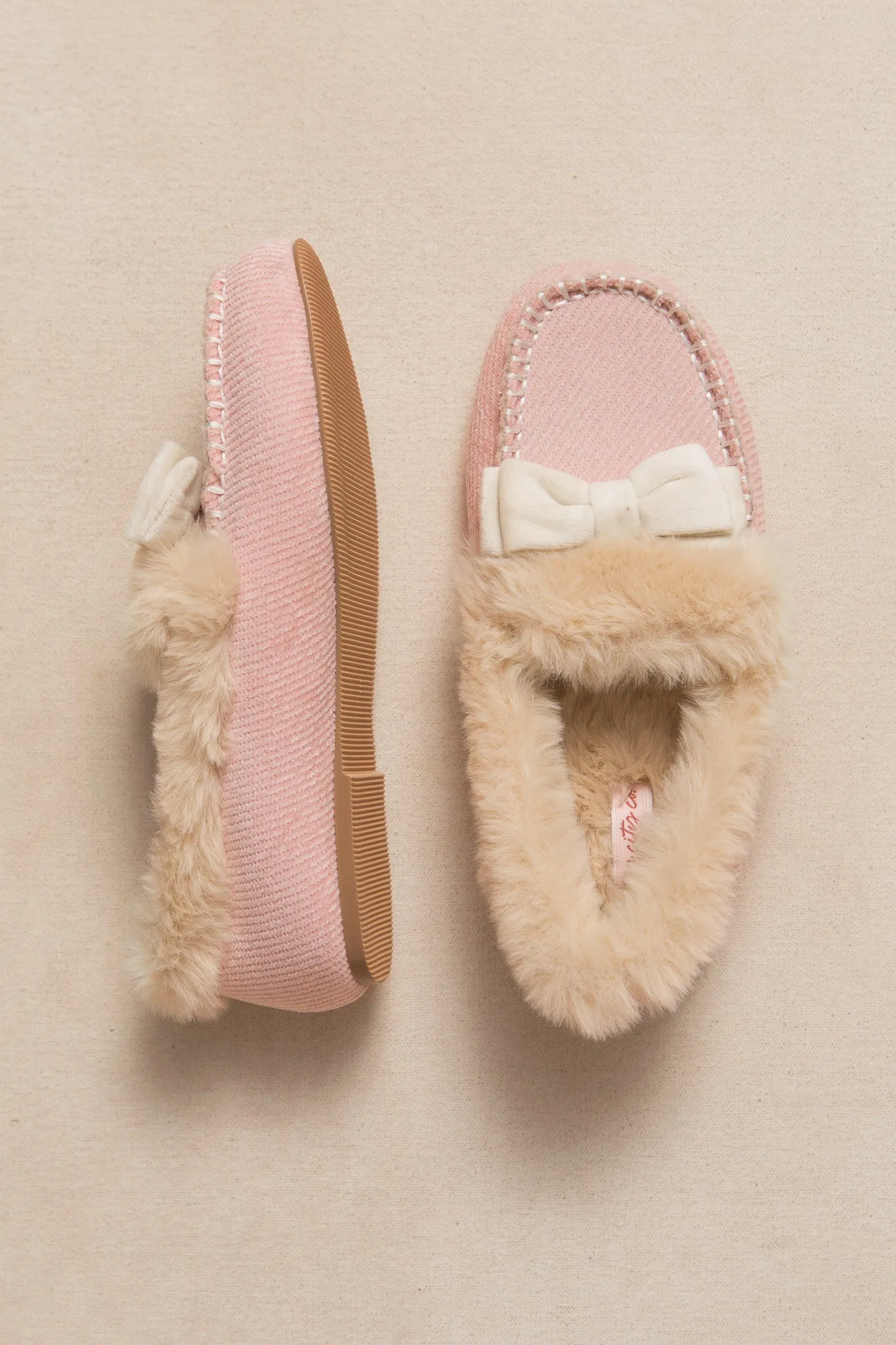 Mini Ivy Bow Slippers in Pink - FINAL SALE
