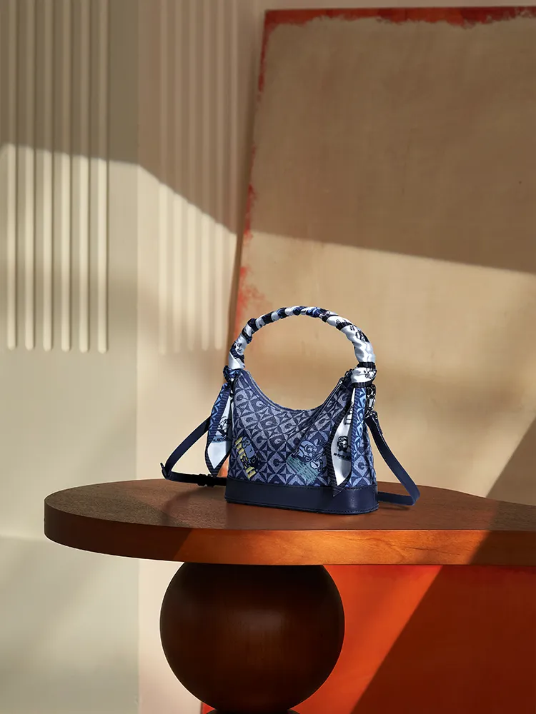 Minions Jacquard with Leather Hobo Bag