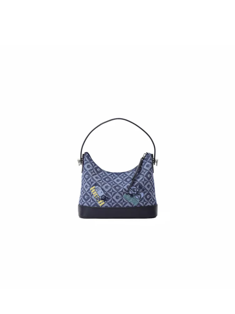 Minions Jacquard with Leather Hobo Bag
