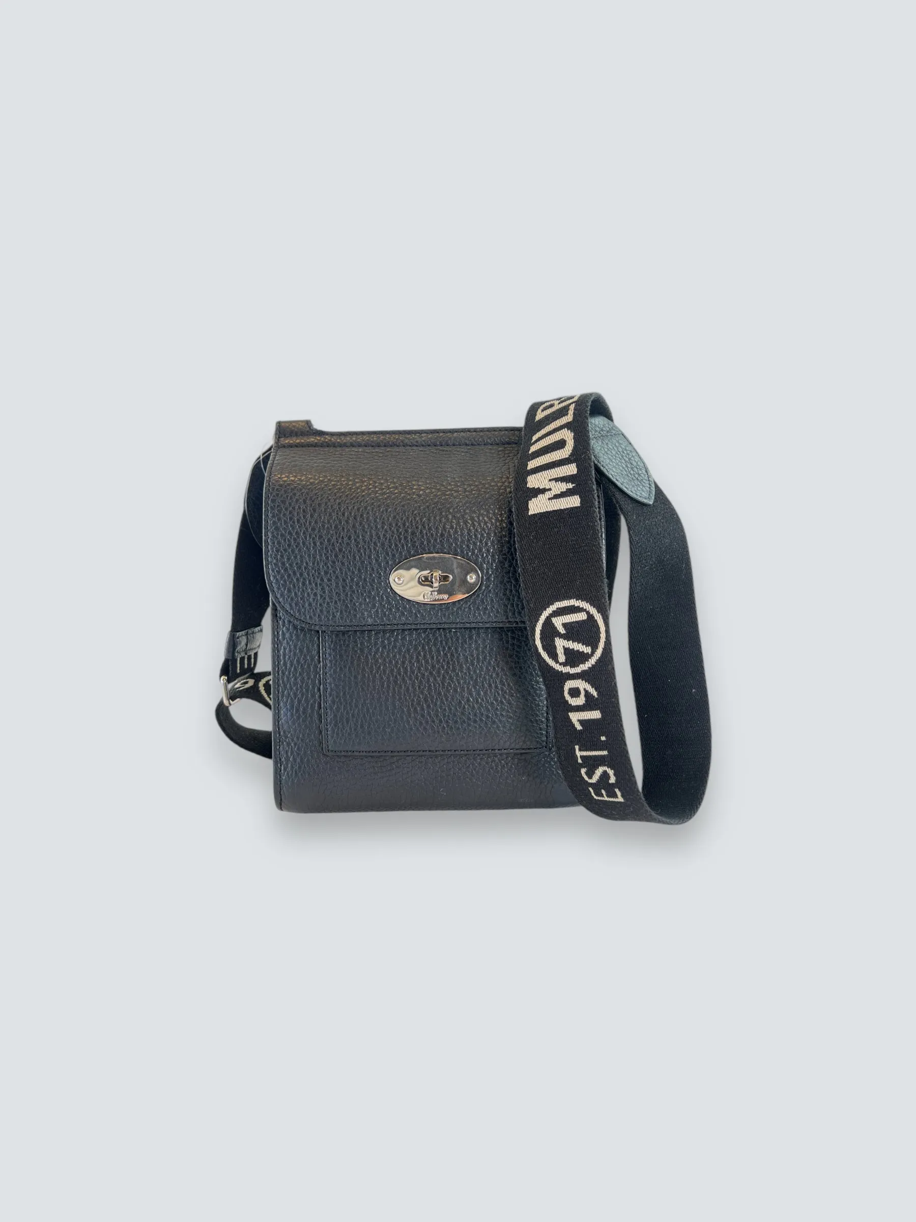 Mulberry Small Grey Leather Antony Messenger