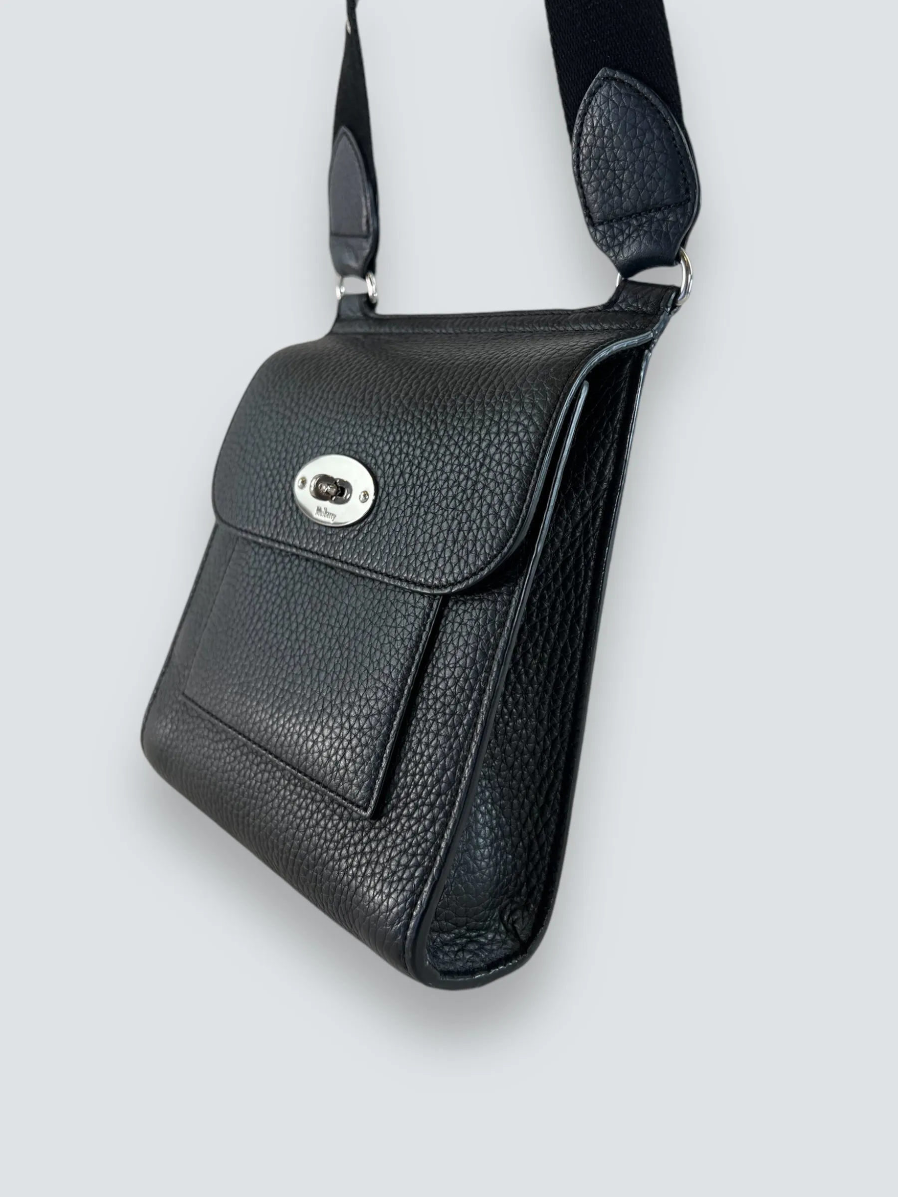 Mulberry Small Grey Leather Antony Messenger