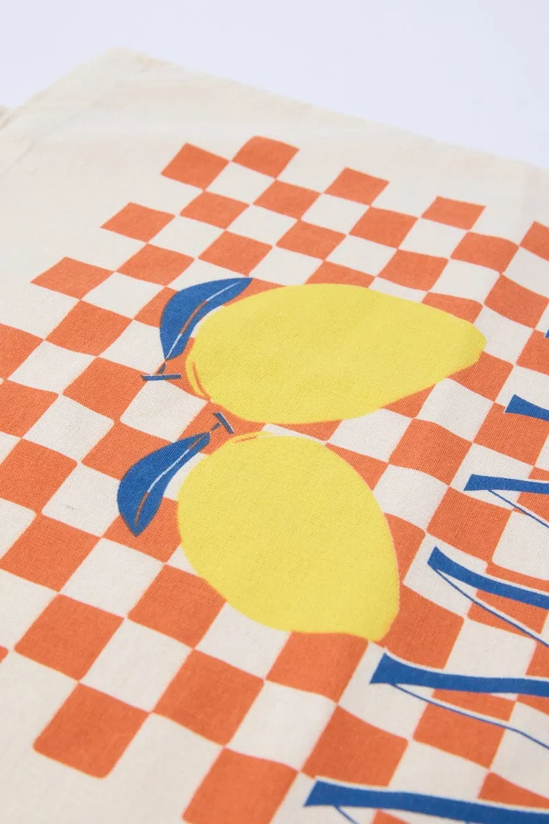 Multi Abstract Tote Bag Printed Amalfi Lemons