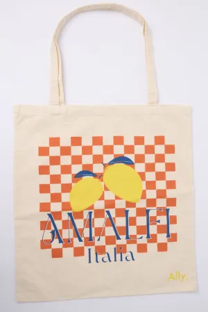 Multi Abstract Tote Bag Printed Amalfi Lemons