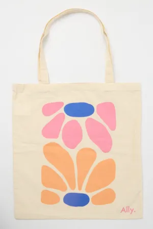 Multi Abstract Tote Bag Printed Cool Flowers