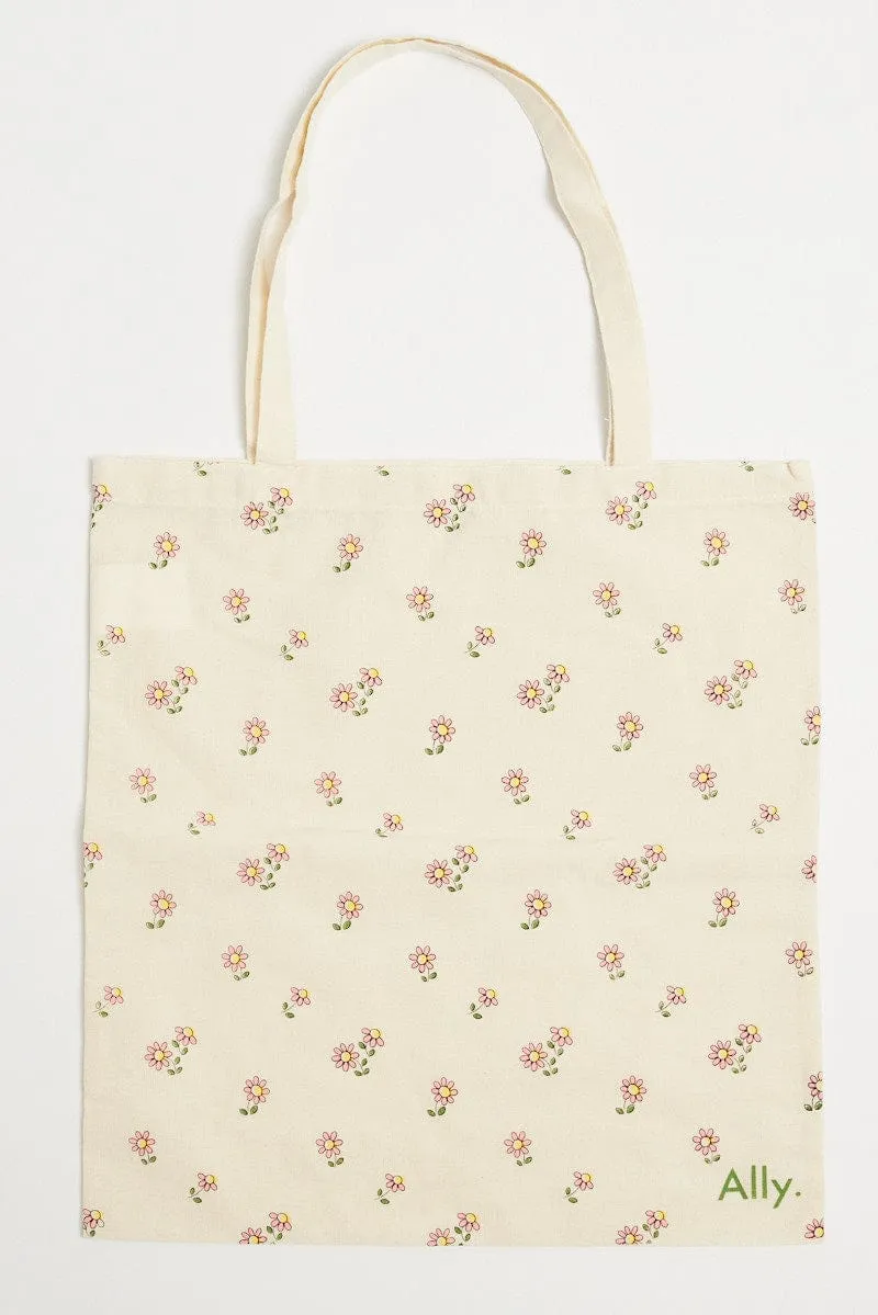 Multi Ditsy Tote Bag Printed Daisies