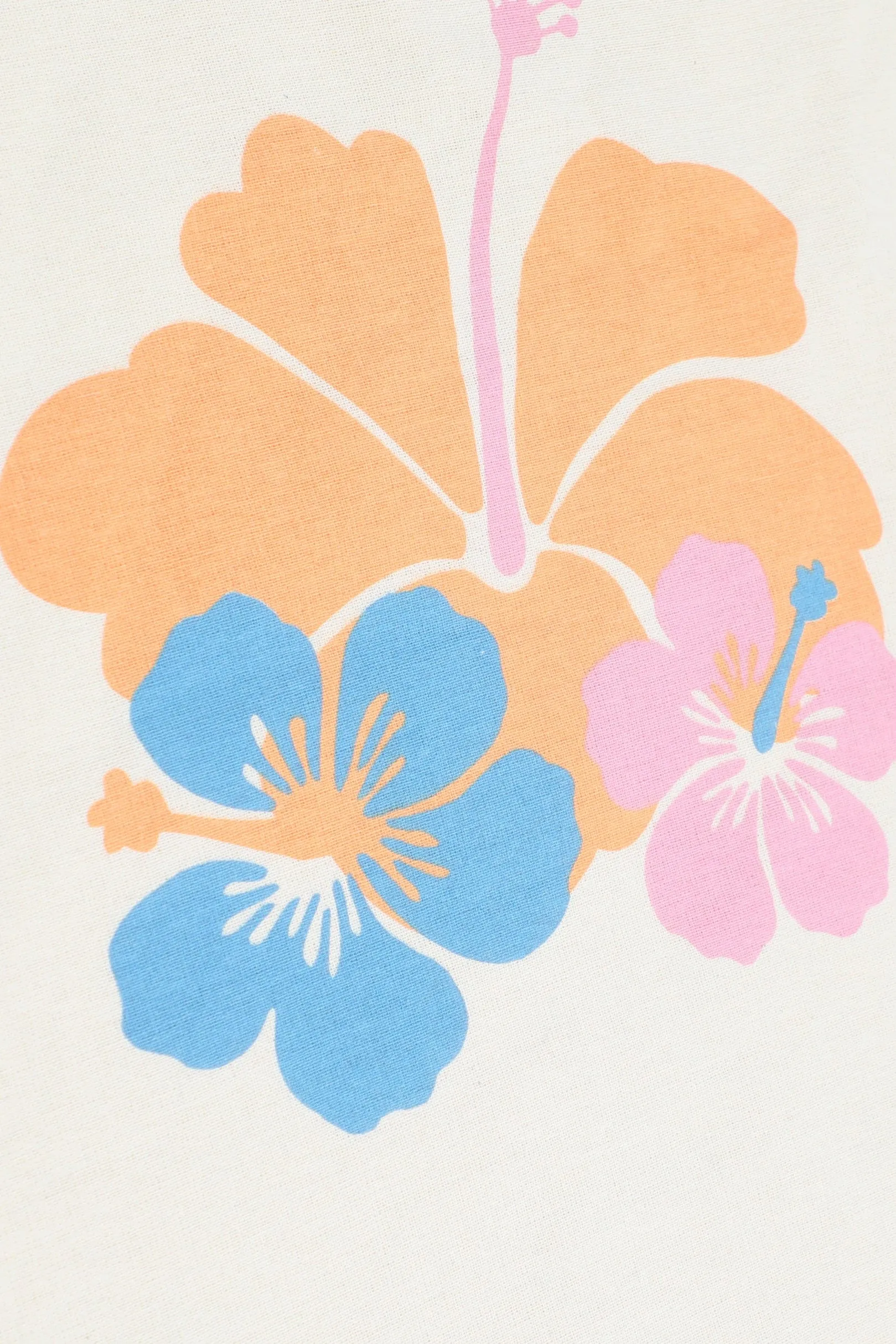Multi Floral Tote Bag Printed Hibiscuses