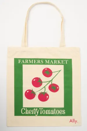 Multi Print Tote Bag Printed Farmers Market Tomatoes