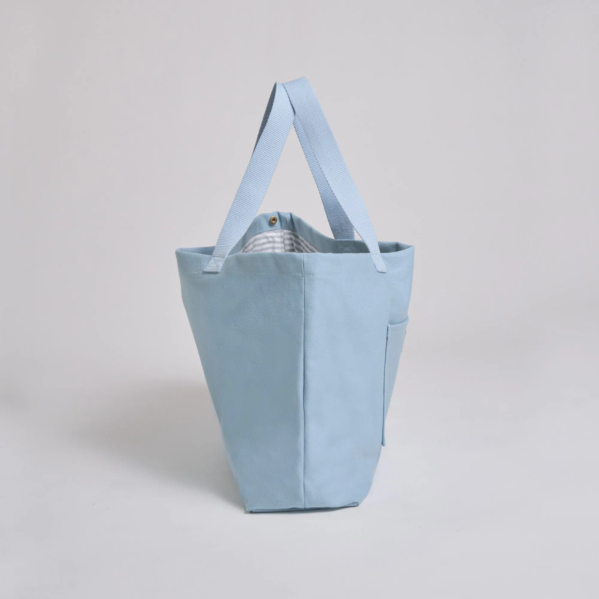 Natural Cotton Canvas Shopper | Dusty Blue
