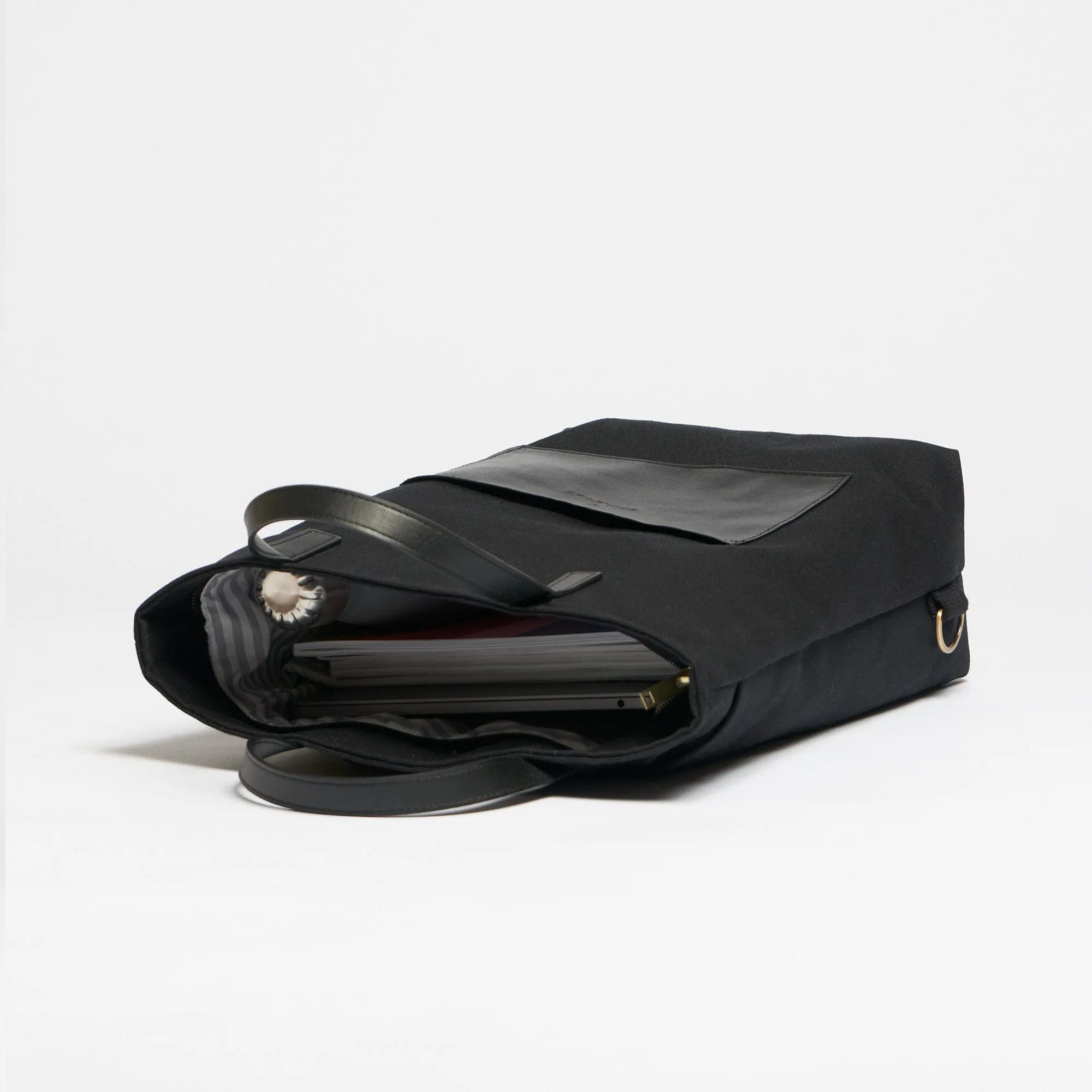 Natural Cotton Canvas Totepack | Night Black