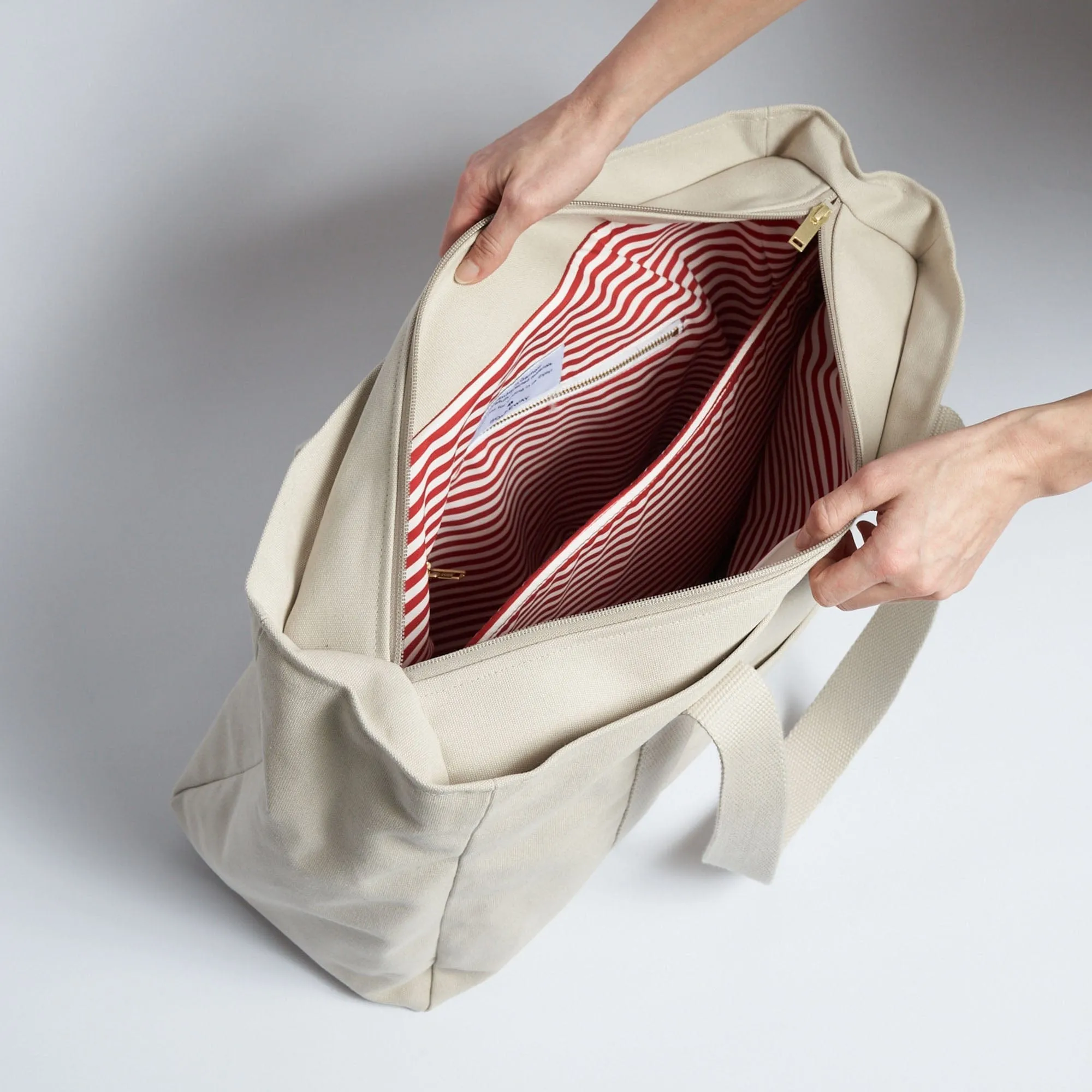 Natural Cotton Canvas Yoga Tote | Sand