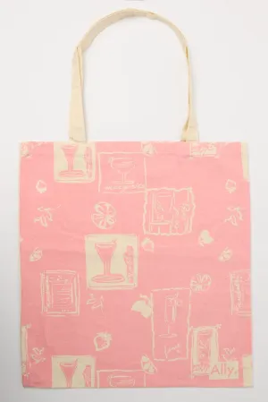 Pink Abstract Tote Bag Printed Happy Hour