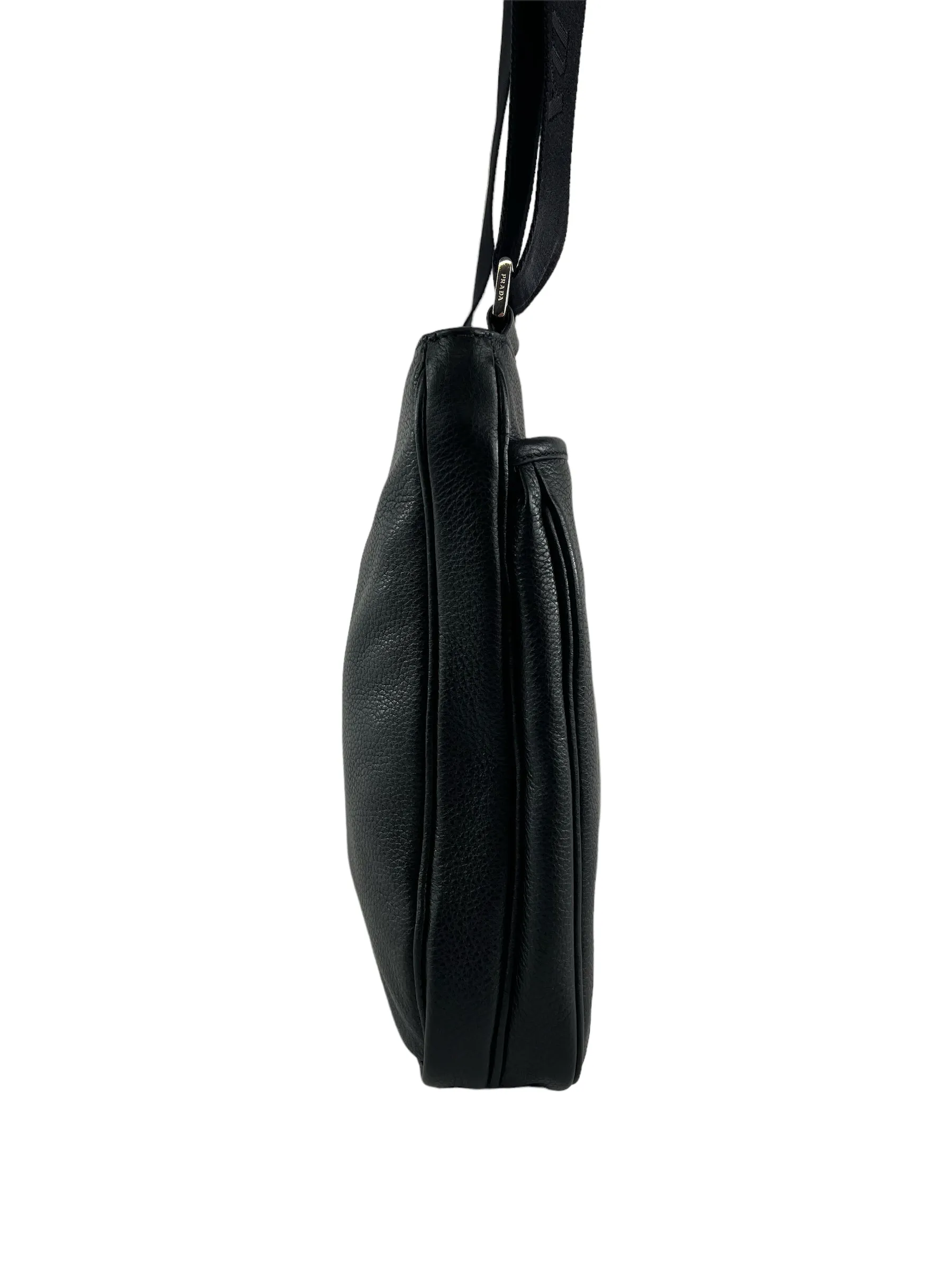Prada Black Leather Messenger / Crossbody