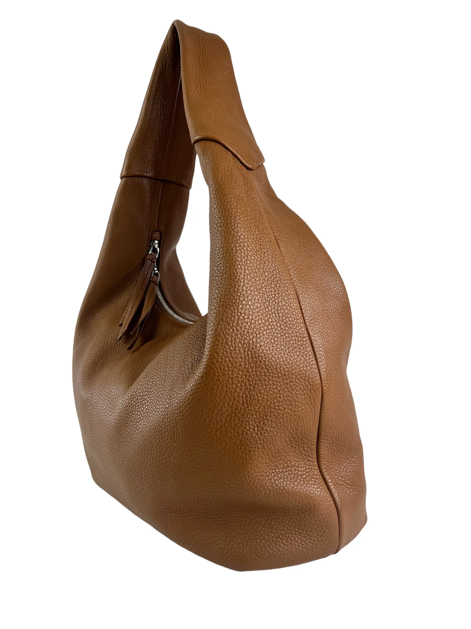 Prada Tan Pebbled Leather Hobo