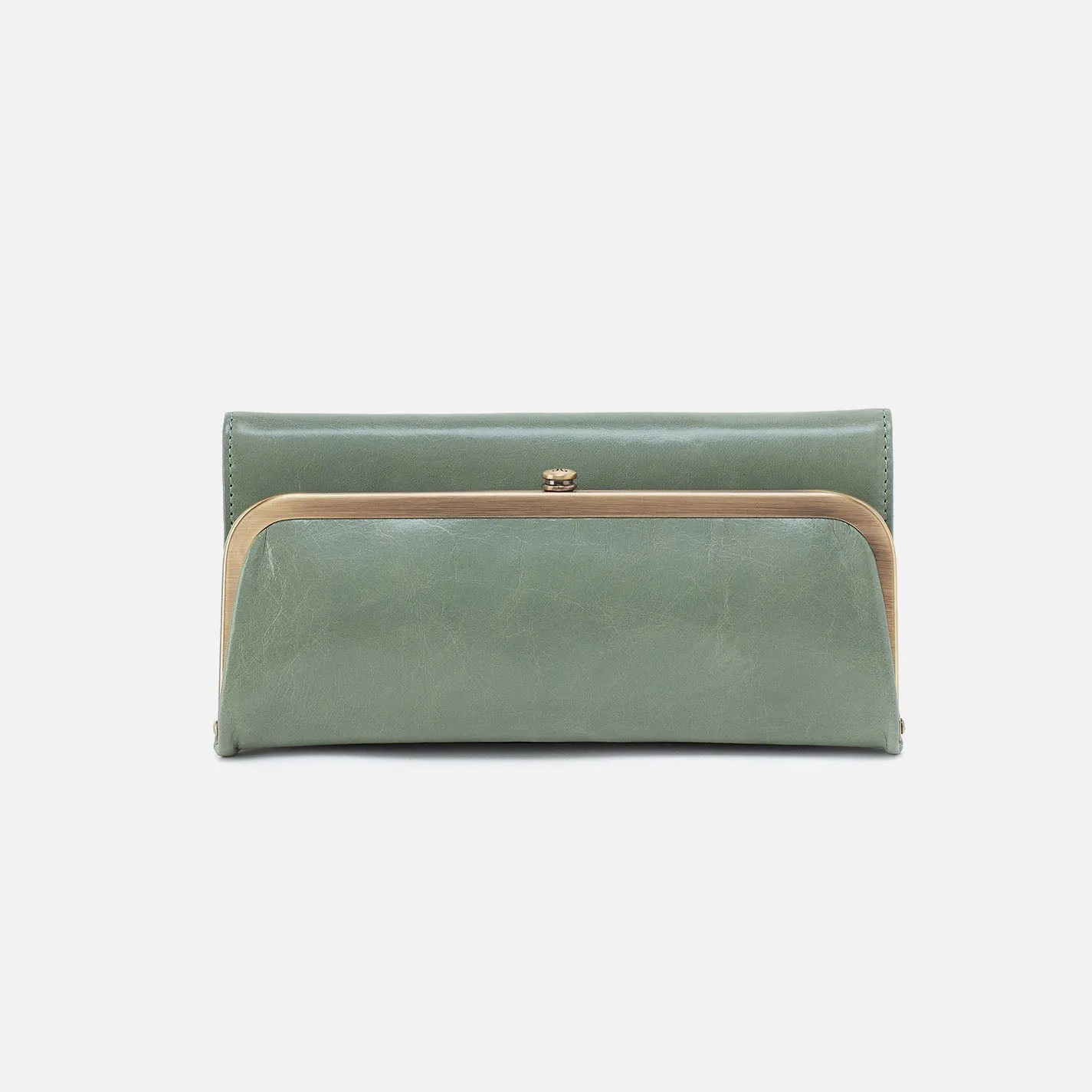 Rachel Continental Wallet In Polished Leather - Jade