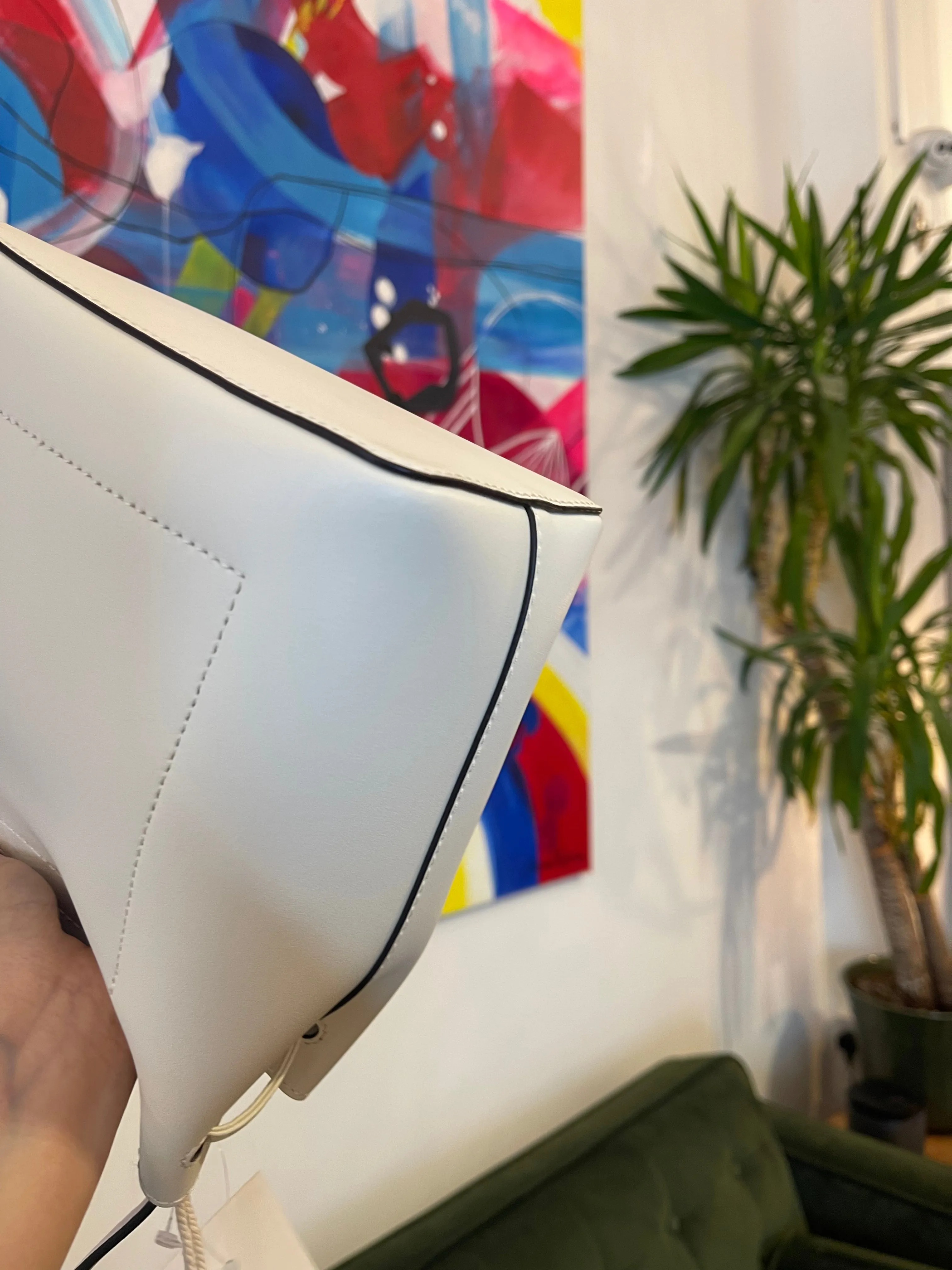 Ralph Lauren White Leather Bucket Bag