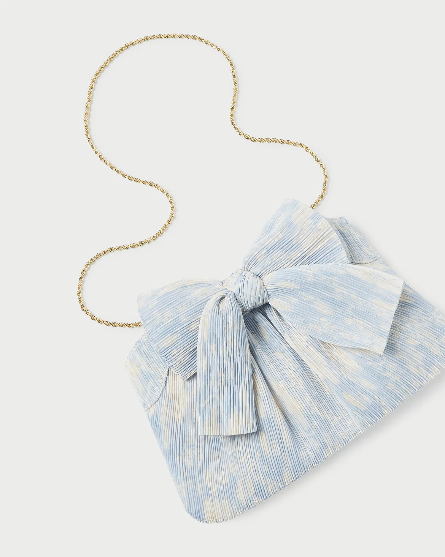 Rayne Blue Floral Bow Clutch