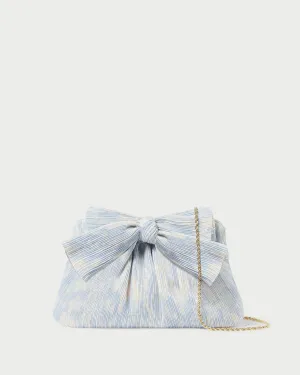 Rayne Blue Floral Bow Clutch