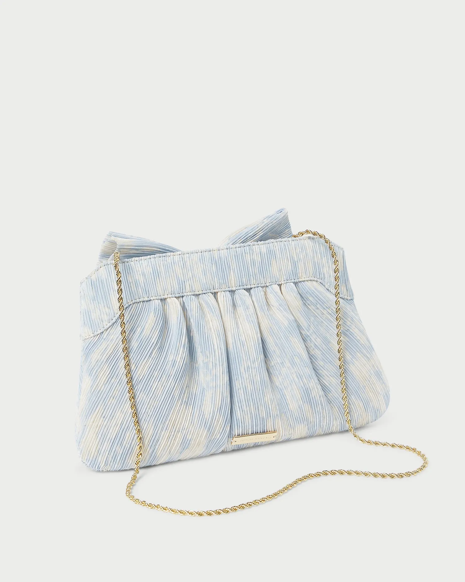 Rayne Blue Floral Bow Clutch