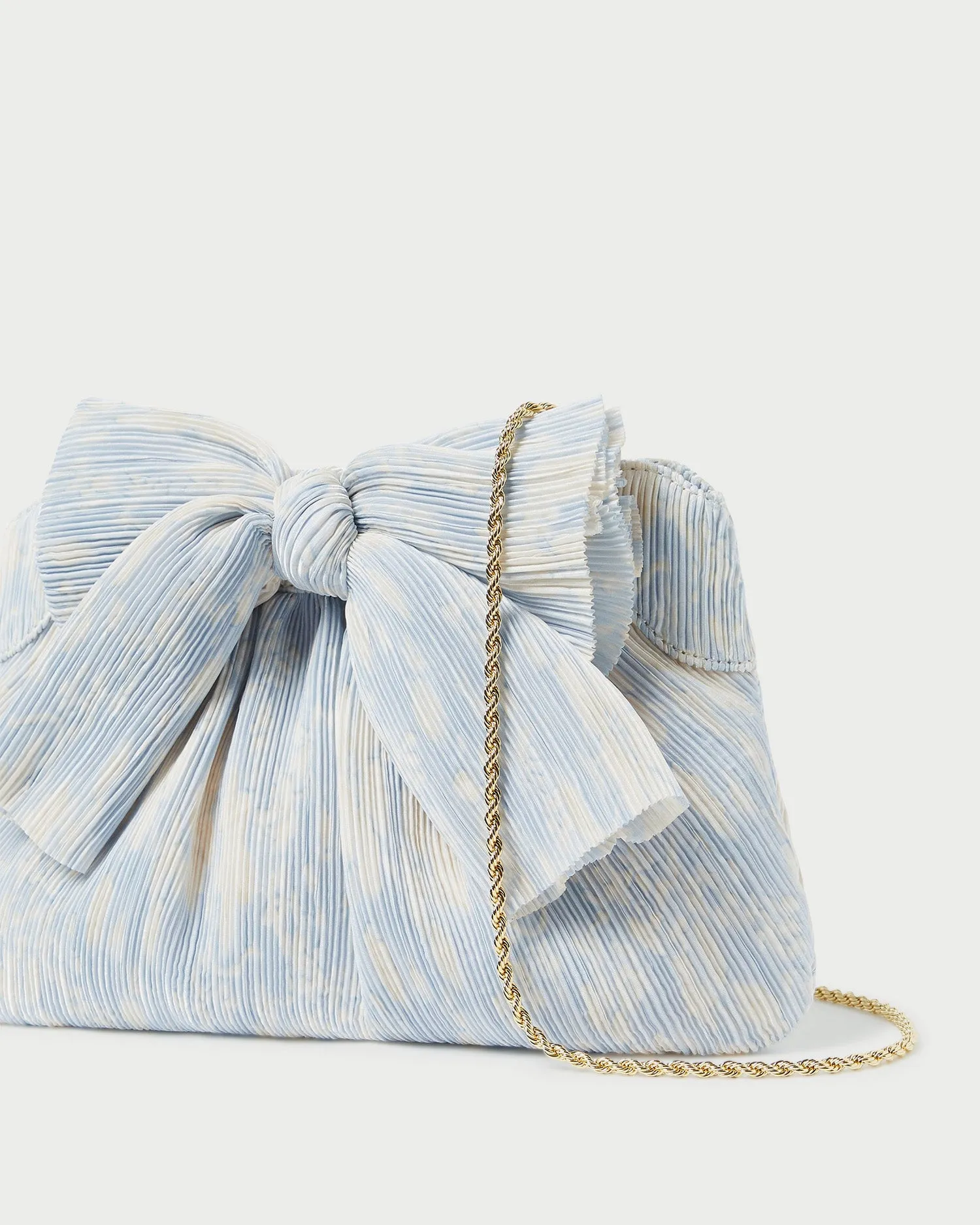 Rayne Blue Floral Bow Clutch