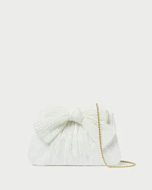 Rayne White Lace Bow Clutch