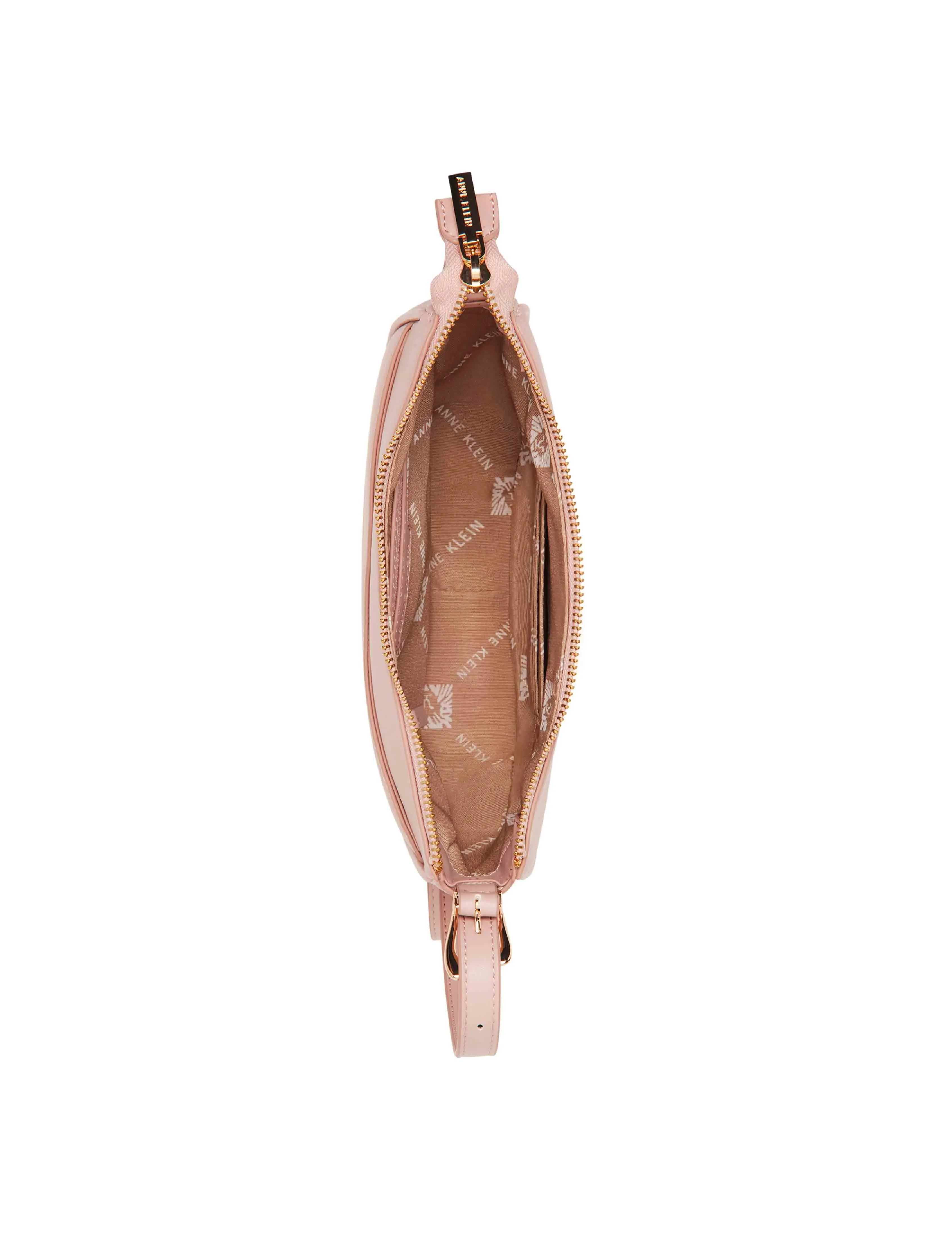 Sculpted buckle half moon crossbody