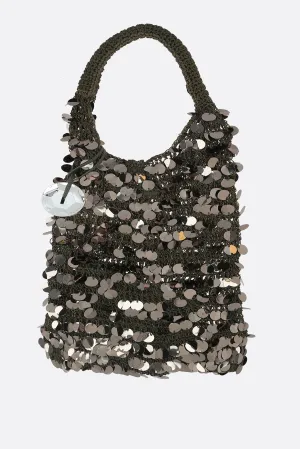 sequin mesh hobo bag