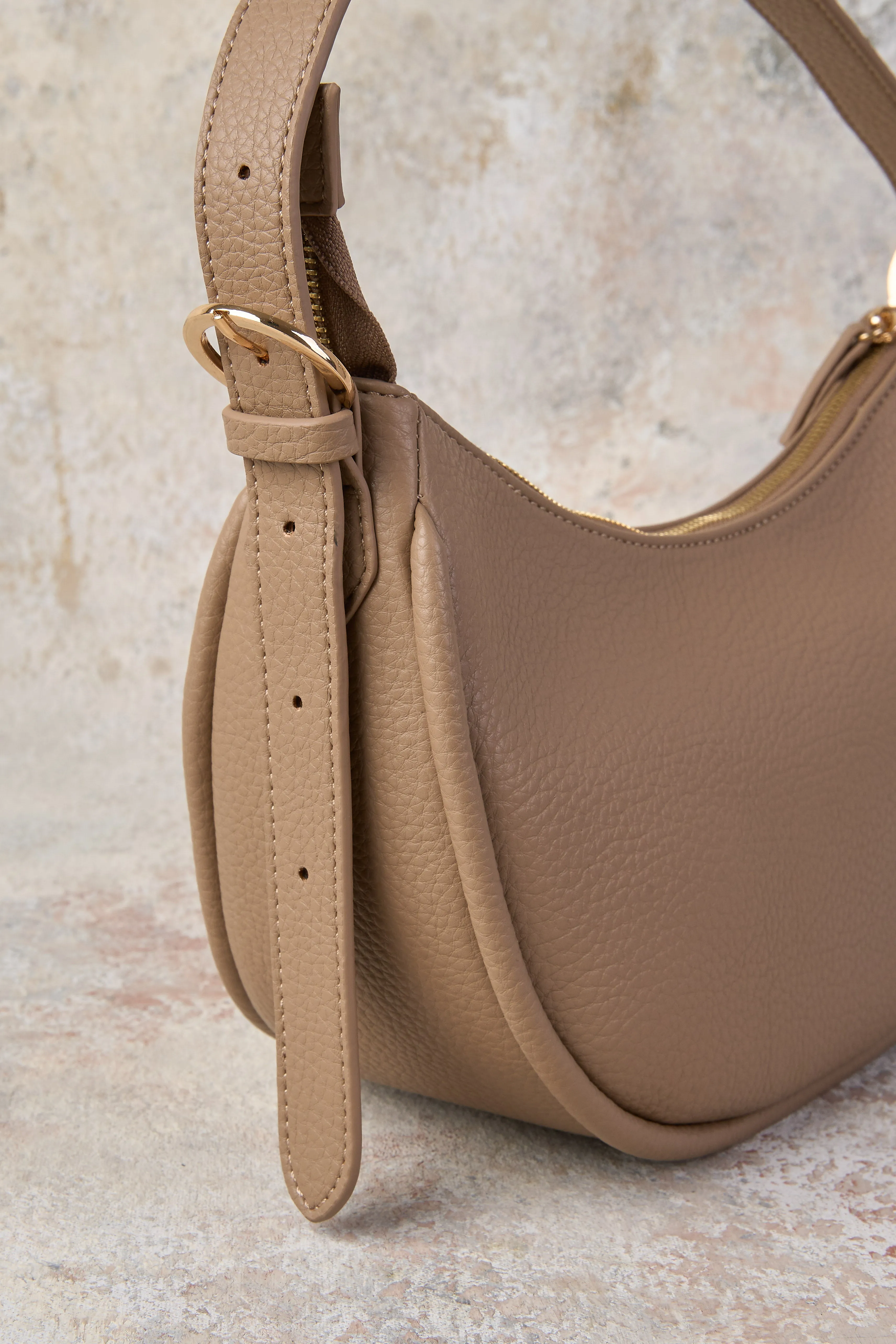 Sienna Hobo Shoulder Bag - Taupe