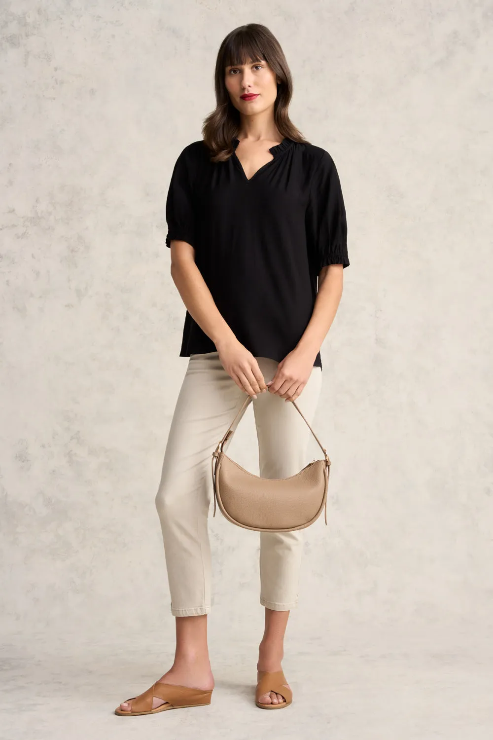 Sienna Hobo Shoulder Bag - Taupe