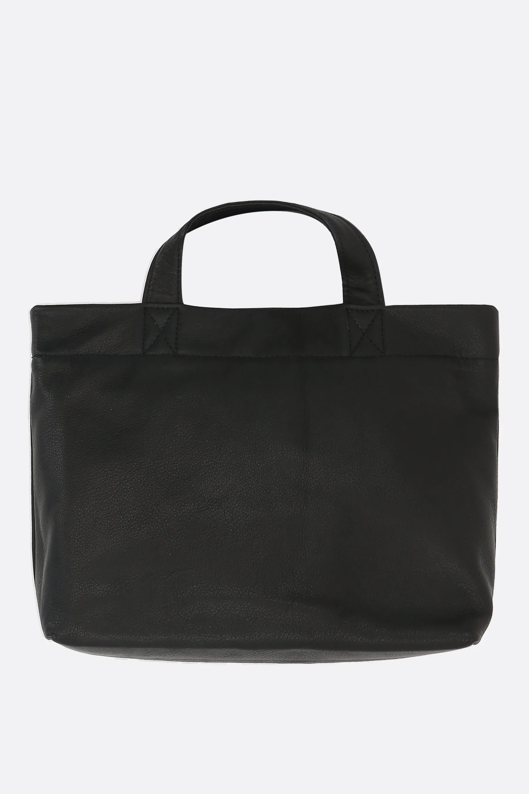 Signature mini tote bag in grainy leather