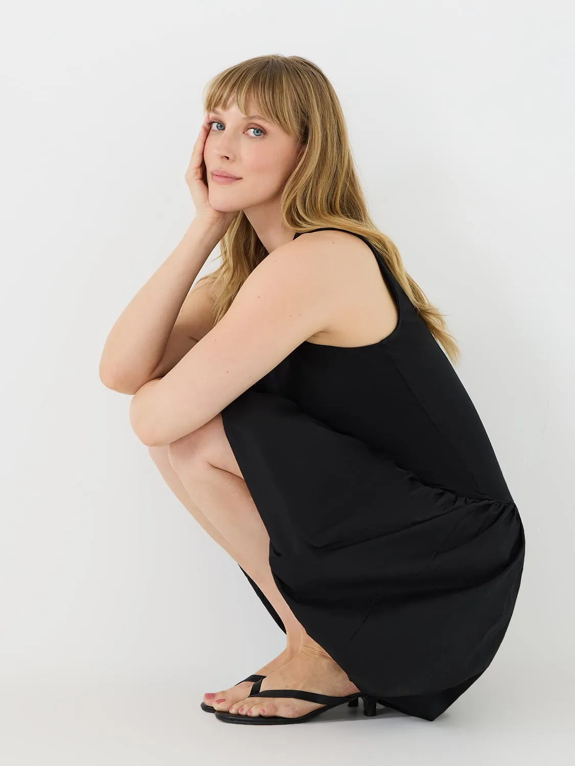 Sleevess Bubble Hem Mini Dress