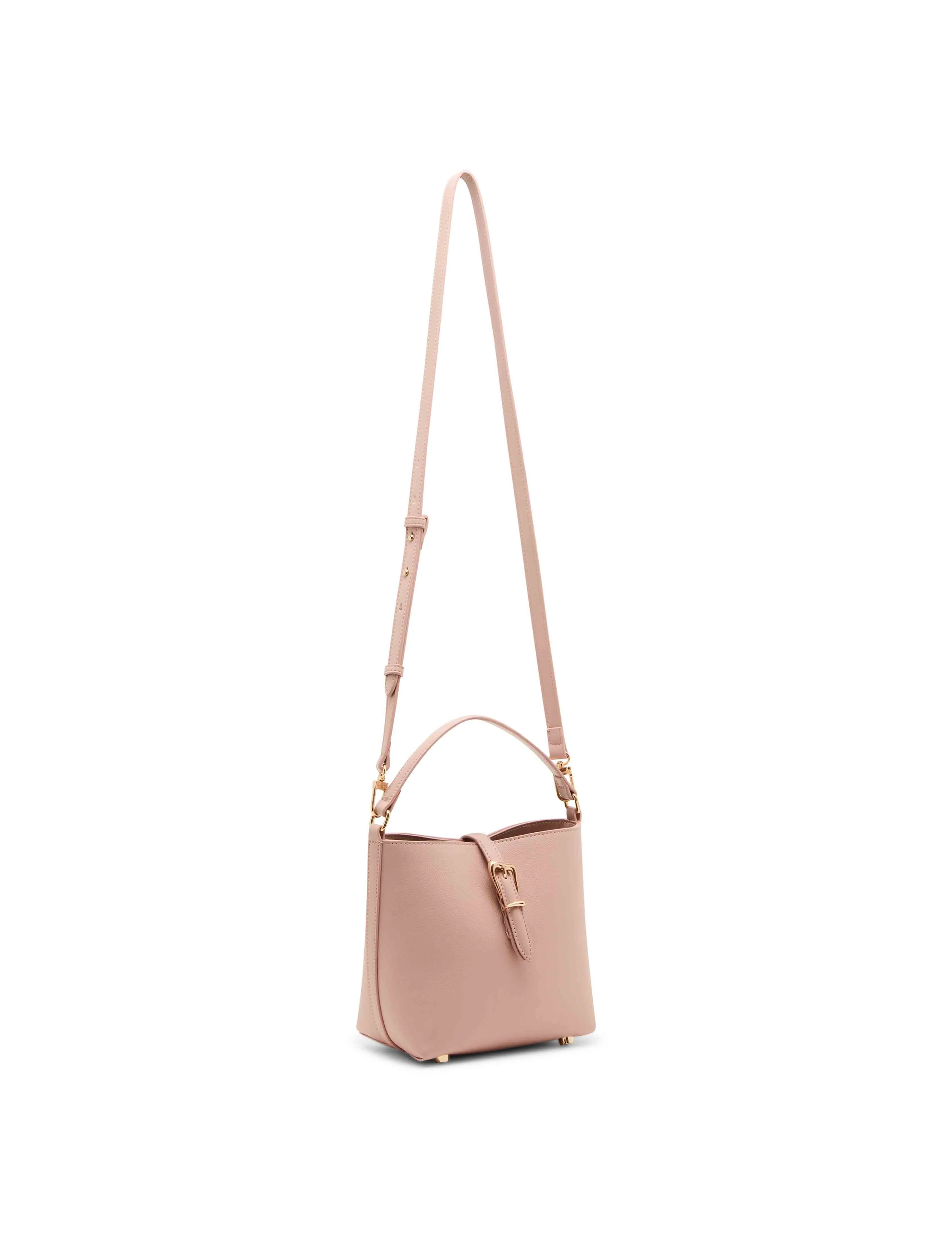 Small Sculpted Buckle Bucket with Convertible Strap