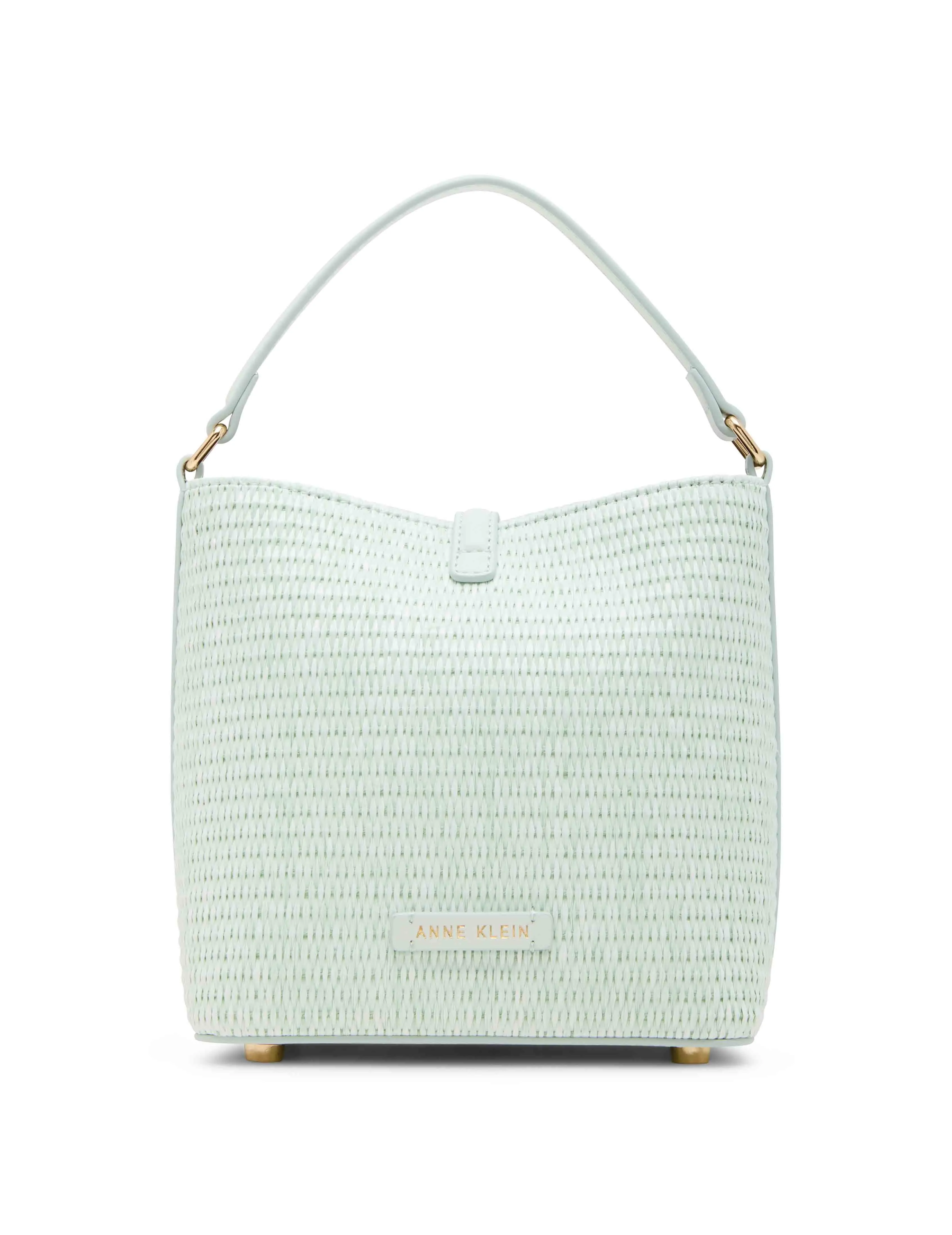 Small Straw Bucket with Detachable Strap