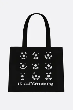 Smile print canvas mini shopping bag