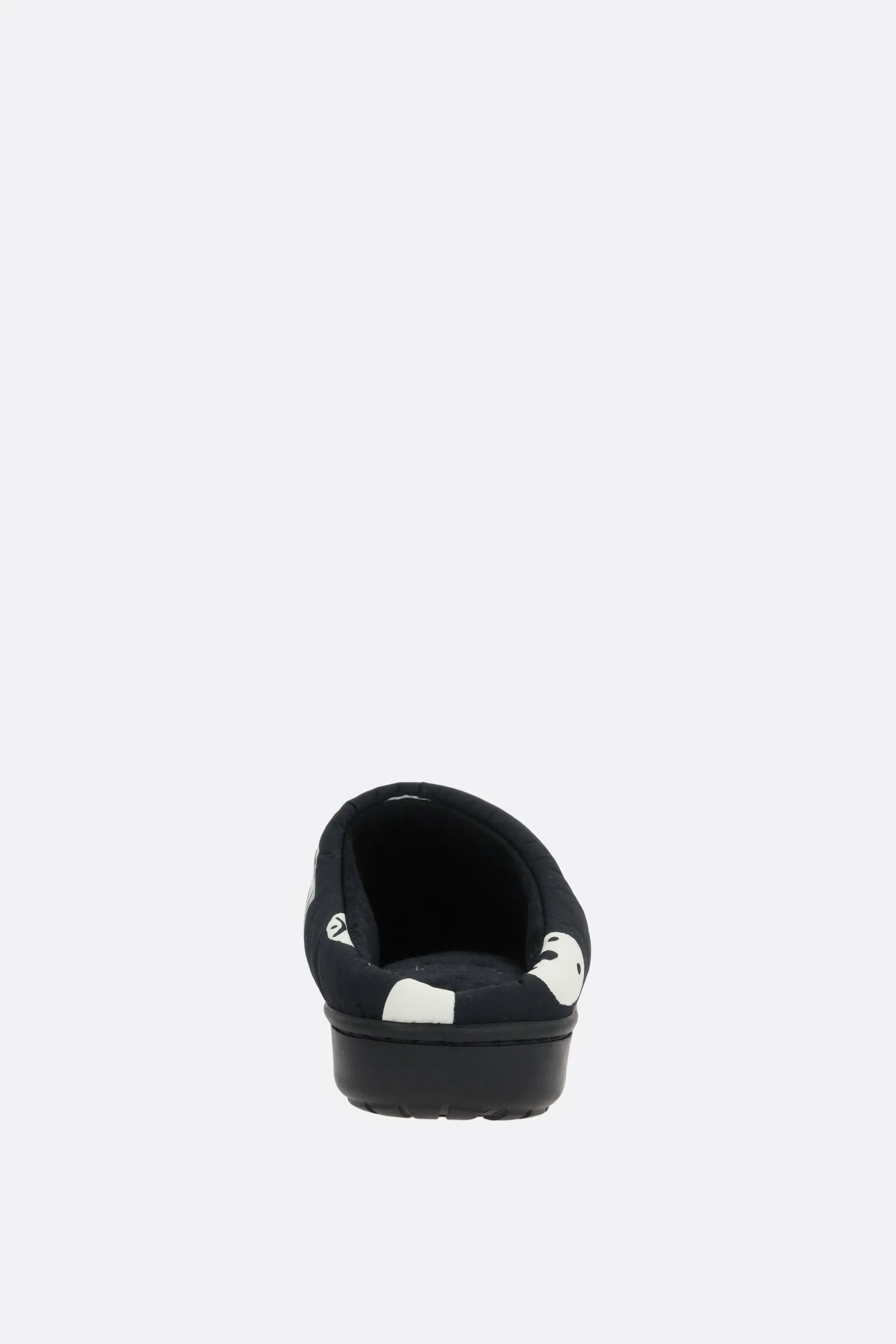 Smile print quilted nylon slippers