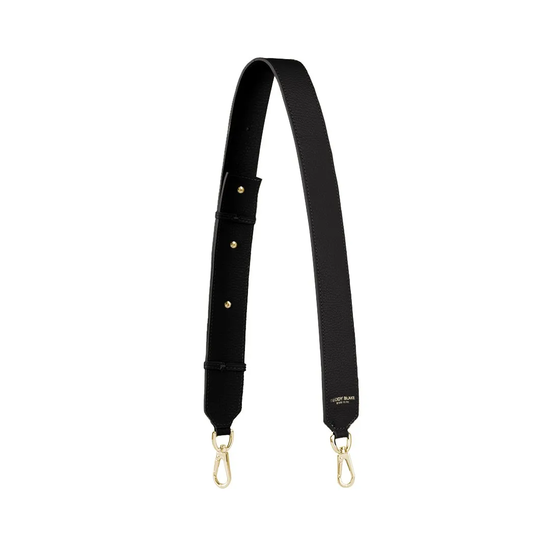 Stampato Leather Wide Strap - Black