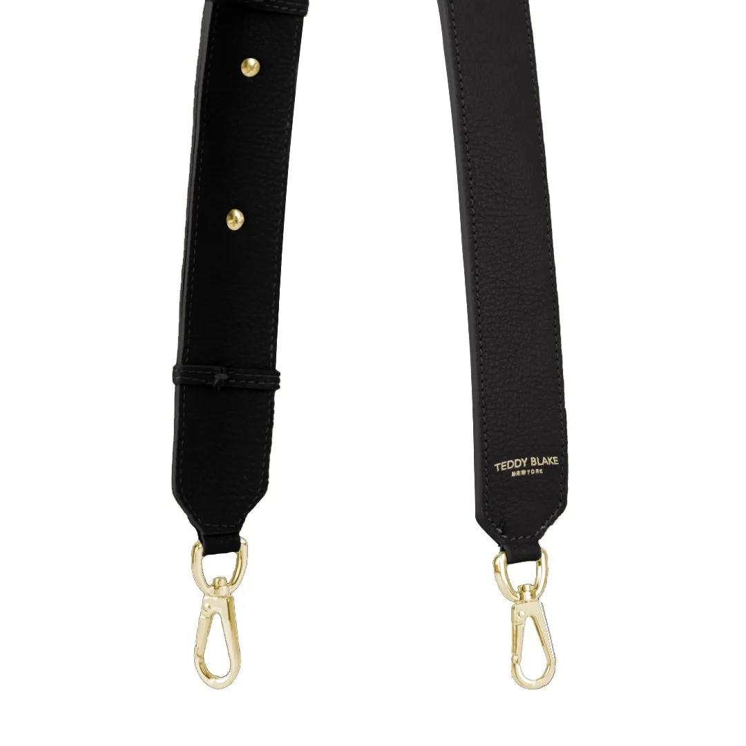 Stampato Leather Wide Strap - Black