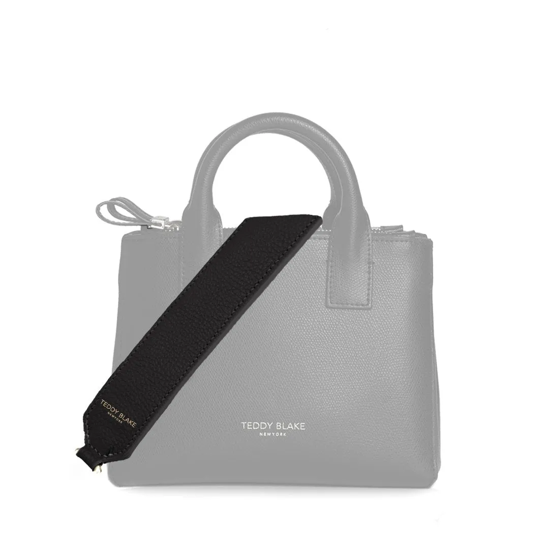 Stampato Leather Wide Strap - Black