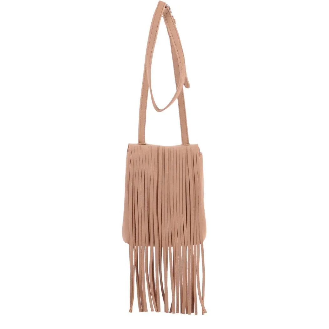Suede Fringe Crossbody Bag